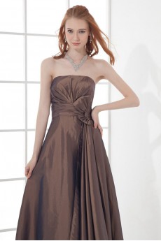 Taffeta Strapless Sheath Bow Dress