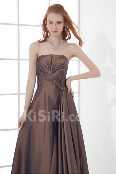 Taffeta Strapless Sheath Bow Dress