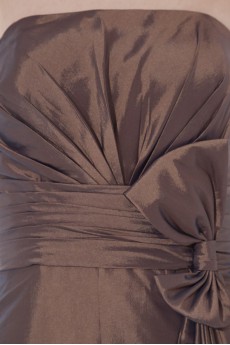 Taffeta Strapless Sheath Bow Dress