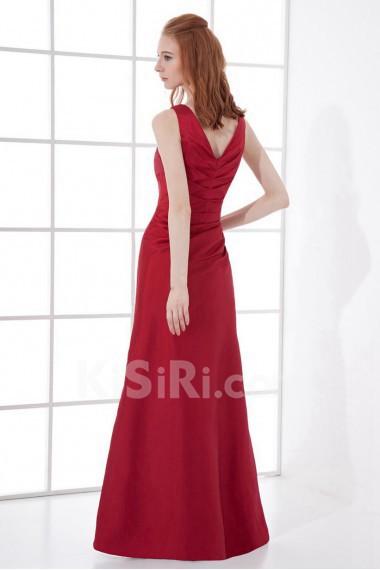 Taffeta V Neckline A Line Dress