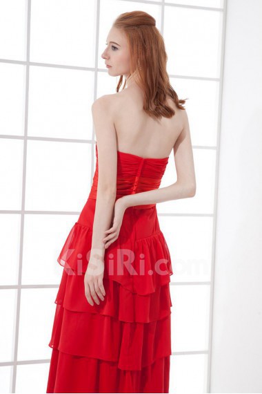 Chiffon Sweetheart Sheath Ankle-Length Dress with Sash