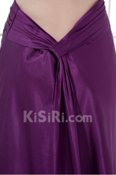 Satin Asymmetrical A Line Ankle-Length Dress