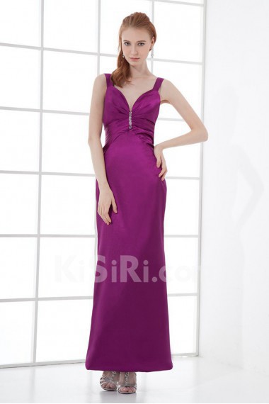 Satin Sweetheart Sheath Dress with Sequins