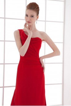 Chiffon One Shoulder Column Dress