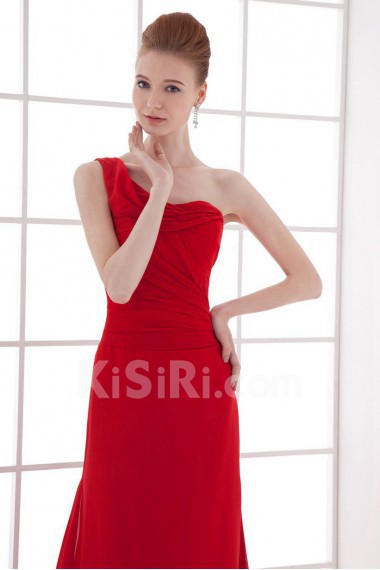 Chiffon One Shoulder Column Dress