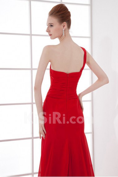 Chiffon One Shoulder Column Dress