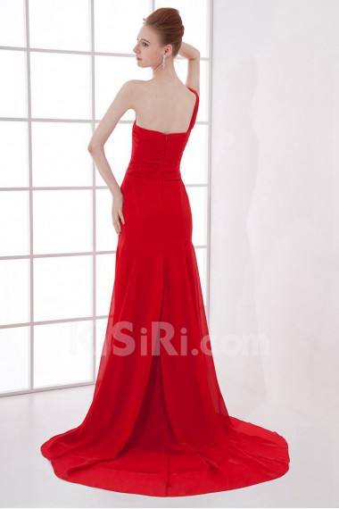 Chiffon One Shoulder Column Dress