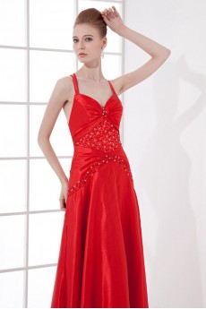 Satin Sheath Ankle-Length Dress with Sequins