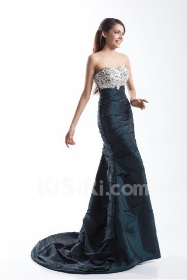 Taffeta Sweetheart Mermaid Dress with Embroidery