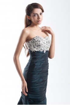 Taffeta Sweetheart Mermaid Dress with Embroidery