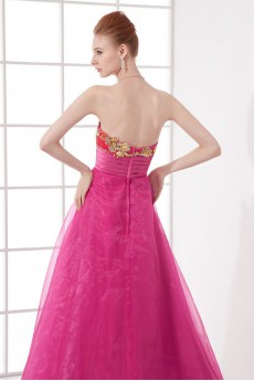 Organza Sweetheart A Line Dress with Embroidery