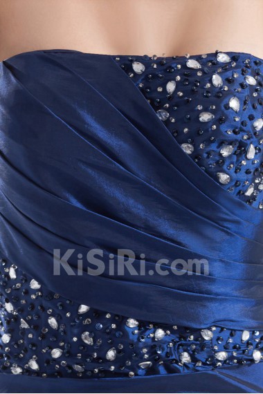 Taffeta Strapless Sheath Dress with Embroidery