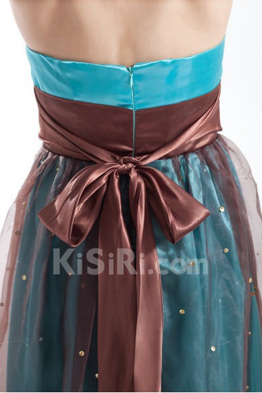 Organza Strapless Dress with Embroidery