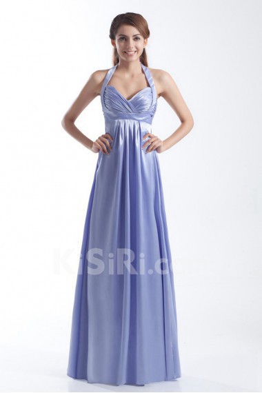 Satin Halter Empire Dress