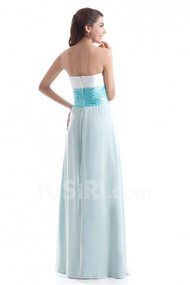 Chiffon Strapless Column Dress with Hand-made Flower