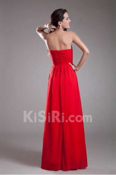 Chiffon Sweetheart Column Dress with Hand-made Flower