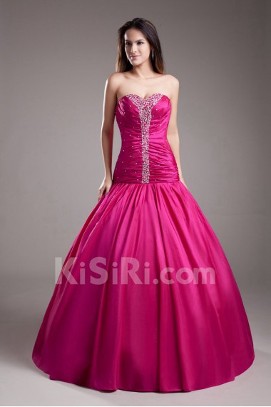 Taffeta Sweetheart Ball Gown with Embroidery