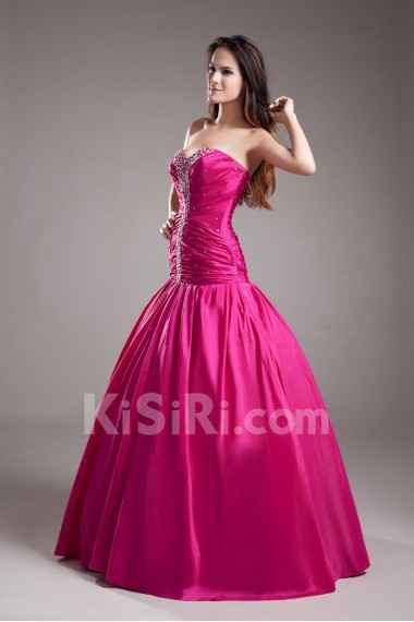 Taffeta Sweetheart Ball Gown with Embroidery