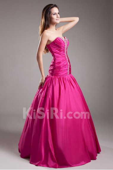 Taffeta Sweetheart Ball Gown with Embroidery