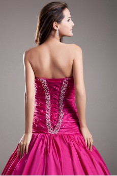 Taffeta Sweetheart Ball Gown with Embroidery