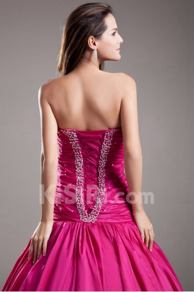 Taffeta Sweetheart Ball Gown with Embroidery