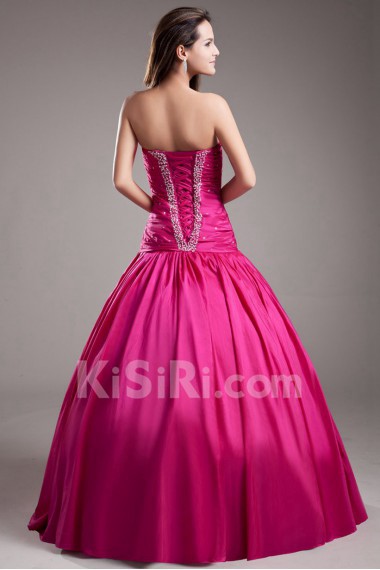 Taffeta Sweetheart Ball Gown with Embroidery