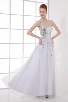 Organza Sweetheart Sheath Dress with Sequins