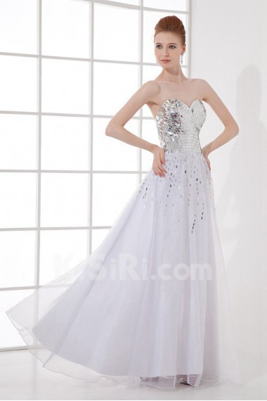 Organza Sweetheart Sheath Dress with Sequins