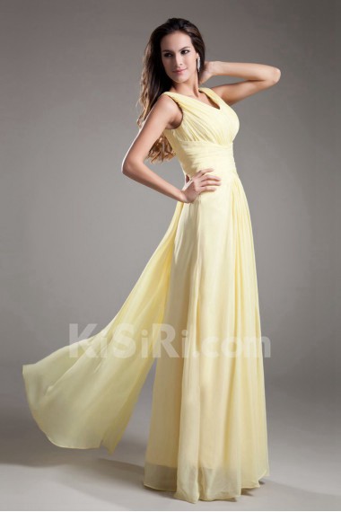 Chiffon V-Neck Column Dress