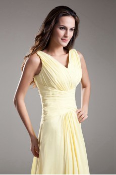 Chiffon V-Neck Column Dress