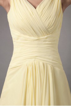 Chiffon V-Neck Column Dress