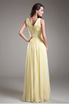 Chiffon V-Neck Column Dress