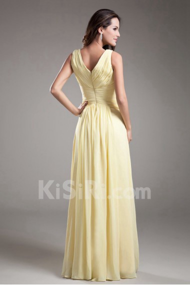 Chiffon V-Neck Column Dress