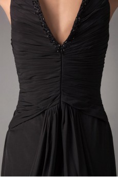 Chiffon V-Neck Sheath Dress with Embroidery