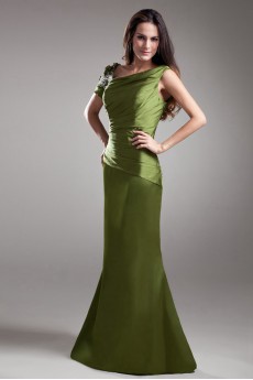 Silk Asymmetrical Sheath Dress with Embroidery