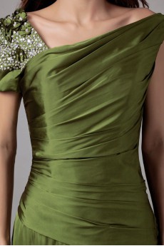 Silk Asymmetrical Sheath Dress with Embroidery