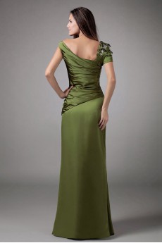 Silk Asymmetrical Sheath Dress with Embroidery