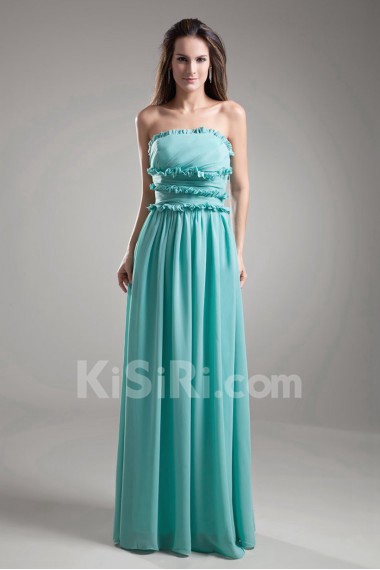 Chiffon Strapless Column Dress