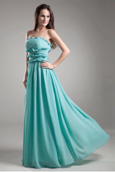 Chiffon Strapless Column Dress