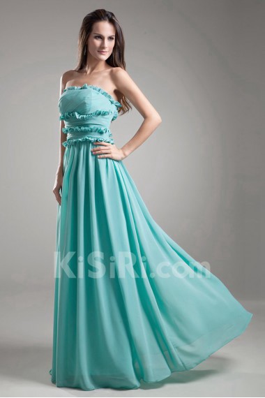 Chiffon Strapless Column Dress