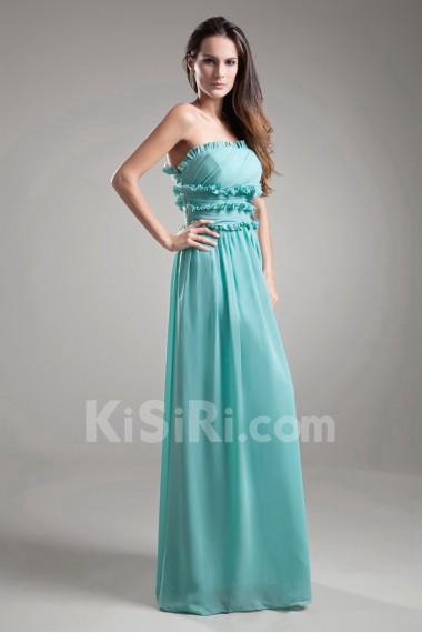 Chiffon Strapless Column Dress