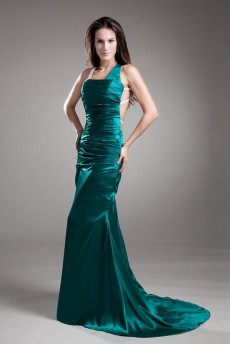 Satin Asymmetrical Sheath Dress