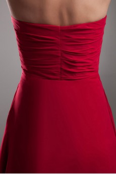 Chiffon Strapless Empire Dress with Embroidery