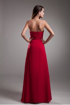 Chiffon Strapless Empire Dress with Embroidery