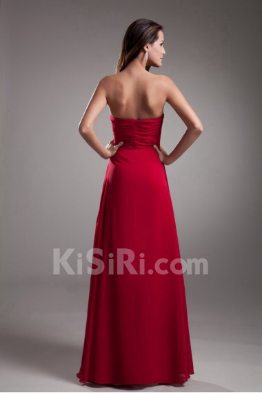 Chiffon Strapless Empire Dress with Embroidery