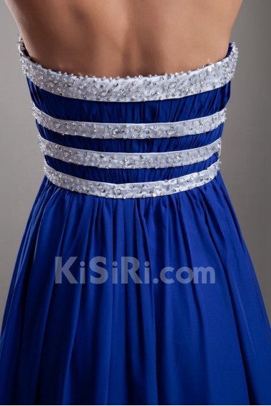 Chiffon Strapless Dress with Embroidery