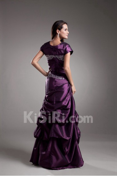 Taffeta Square Short Sleeves Dress