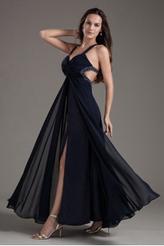 Chiffon Sweetheart Column Ankle-Length Dress