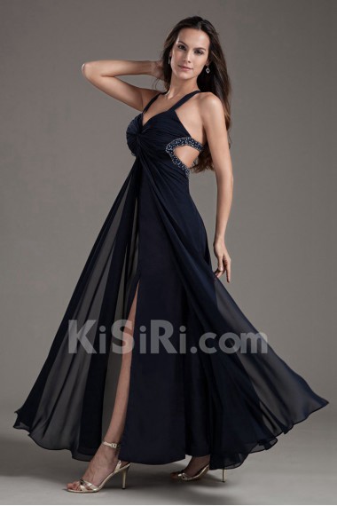 Chiffon Sweetheart Column Ankle-Length Dress