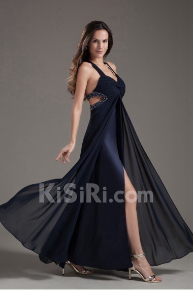 Chiffon Sweetheart Column Ankle-Length Dress